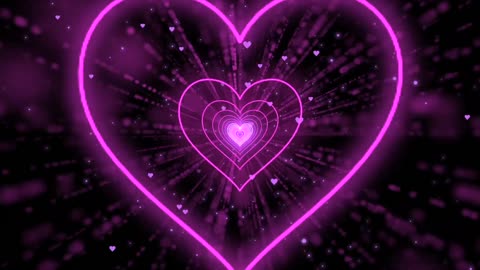 170. Heart Background💖Pink Heart Heart Tunnel Neon Lights Love Heart Heart Heart