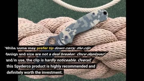 View Remarks: Spyderco Para 3 Camo Signature Folding Utility Pocket Knife with 2.95" Black CPM...