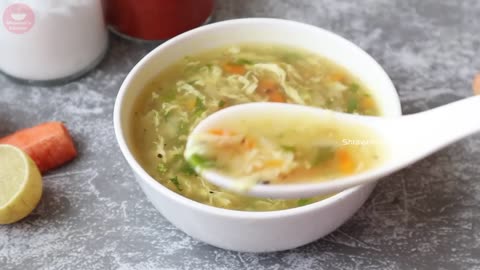 🥚 Egg soup with carrot 🍲