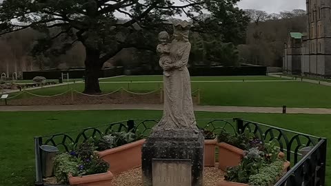 Statue at Buckfast Abbey. Devon. March 2023