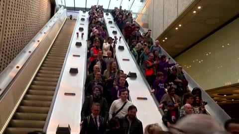 Crowds attend the opening of London's Elizabeth Line