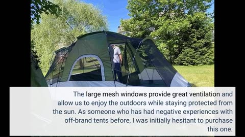 Real Comments: 8 Person Camping Tents, 14’ X 8’ X 72'', Easy Set Up,Waterproof Family Tent for...