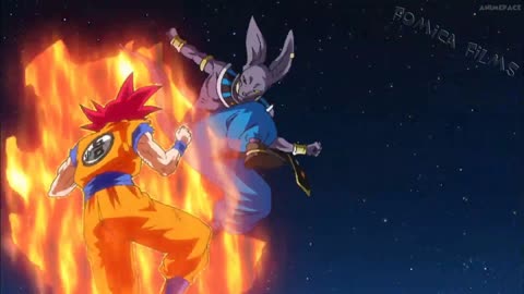 Goku SSj vs Beerus Final Fight Beerus fell asleep after his battle with Goku God_