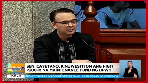 Sen. Cayetano,kinuwestiyon ang higitP200-M na maintenancefund ng DPWH