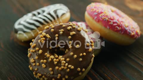 Assortment of donuts with different decor