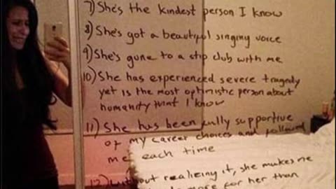 To help his wife fight depression, he wrote on the glass wall the reasons why he loves her!