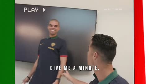 Ronaldo laughing reaction on awful drawing of Portugal teammate Pepe as Ronaldo Draws Pepe sketch