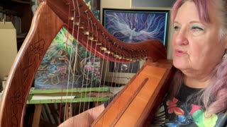 Artist makes painting from the ashes that destroyed the harp making workshop of Harrari Harps