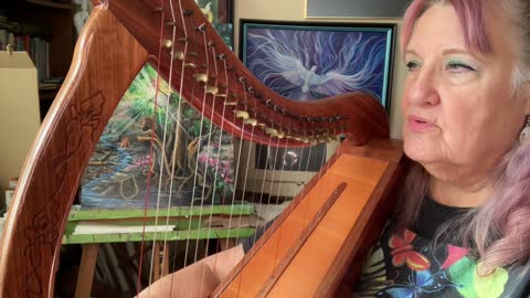 Artist makes painting from the ashes that destroyed the harp making workshop of Harrari Harps