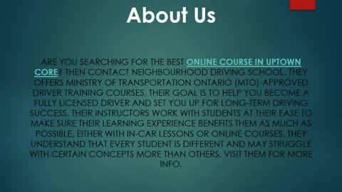 Best Online Course in Uptown Core