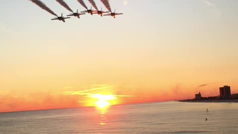 Blue Angels Beach Run at Sunset