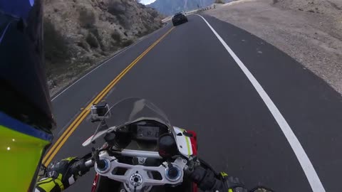 ACH Angeles Crest Highway 1/17/2016 Ducati 1199 panigale Tri-color helmet cam