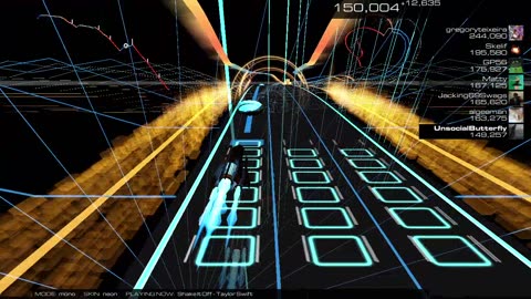 Audiosurf 2 "Shake It Off", by Taylor Swift