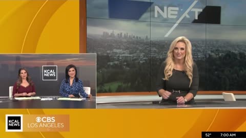 Meteorologist Alissa Carlson of Los Angeles KCAL News suffers a sudden Vaccine attack on LIVE Tv