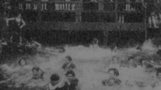 Ladies Day At Public Baths (1902 Original Black & White Film)