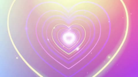 744. Neon Lights Heart Tunnel💜Purple Heart Background Neon Heart Animation