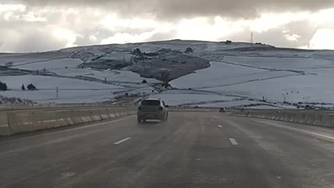 A car ride up the mountains at Christmas