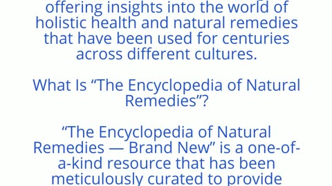 The Encyclopedia of Natural Remedies- Brand New