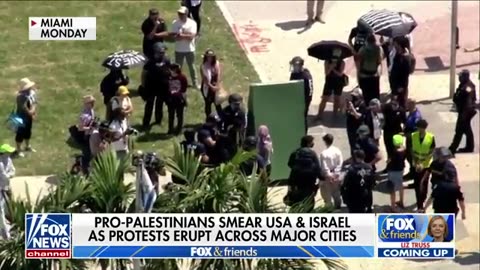 Anti-Israel protesters burn US flag, chant 'death to America!