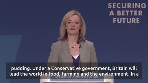 Liz Truss in bizarre speech about cheese, pork and apples at Conservative conference in 2014
