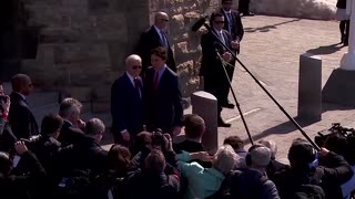 Biden greets Trudeau at Canada's Parliament