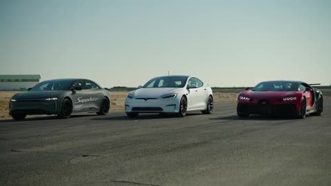 The Quickest Car In the World: Lucid Air Sapphire and Buggati Chiron and Tesla Plaid | DRAG Race