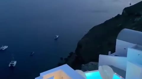 Santorini of Greece Night View