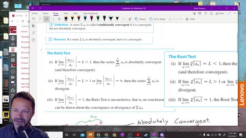 Calculus 2 - Section 11-6 - Class Examples review of Ratio test and Root test