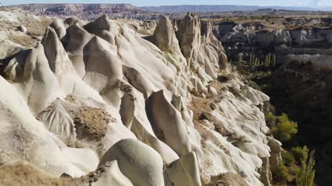 aerial view of cappadocia landscape turkey goreme national park slow motion Turkey 4K Background