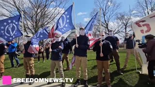 FBI Front Group, Patriot "Front," assembles outside a drag show for Narrative Weaving