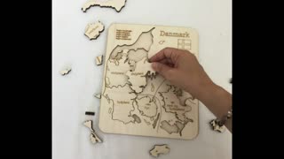 Denmark. Wood puzzle. Size A4.