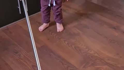 Toddler Falls While Helping With Chores