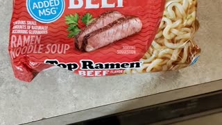 Eating Nissin Top Ramen Beef Flavor, Dbn, MI, 11/11/23