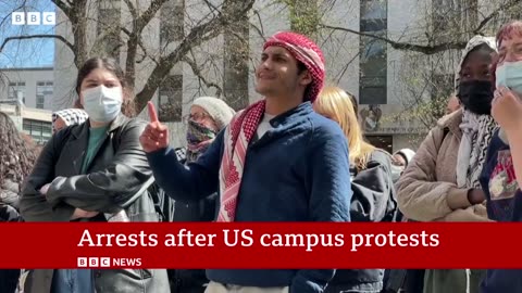 Gaza protests continue at US universities as hundreds arrested | BBC News