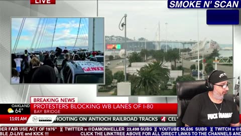 PRO-HAMAS PRO TERRORIST PROTEST SHUTS DOWN OAKLAND BAY BRIDGE