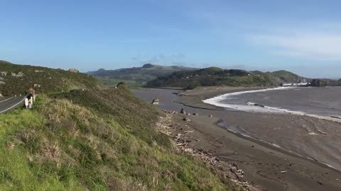 Устье реки Russian River. Тихий океан