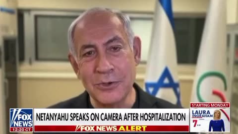 Netanyahu speaks on camera after hospitalization