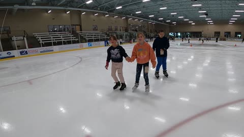 Family Ice Skating - Nams & friend