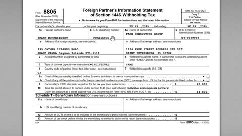 How to Fill Out IRS Form 8804 & 8805 for Foreign Partners