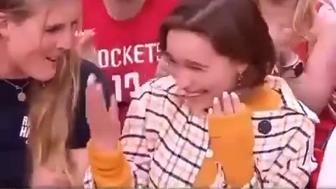 Emilia Clarke the Mother of Dragons Watches Warriors vs Rockets Game in Houston!