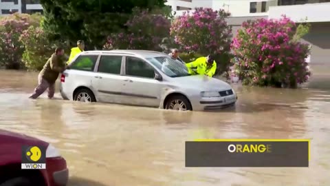 Spanish city of Zaragoza submerged by heavy rainfall & flash floods