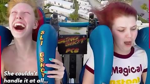 Two girls on slingshot Ride