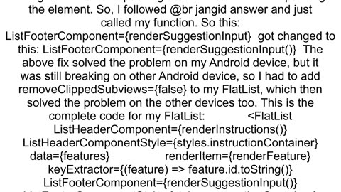 Issue with TextInput element in the bottom of a FlatList