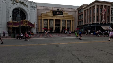 Off Ride Footage of REVENGE OF THE MUMMY: THE RIDE at Universal Studios, Orlando, USA