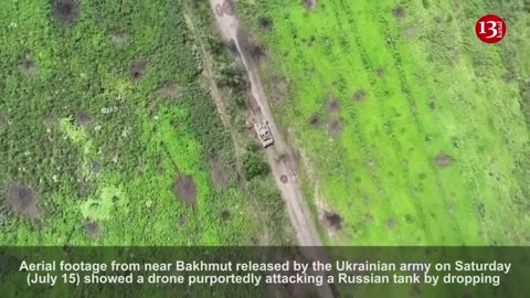 Ukraine army says it destroyed Russian tank near Bakhmut - military video