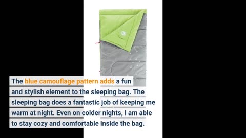 Real Comments: Coleman Kids 30 Degree Sleeping Bag, Blue Bandit