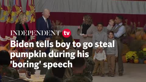 Biden tells boy to go steal pumpkin during his 'boring' speech