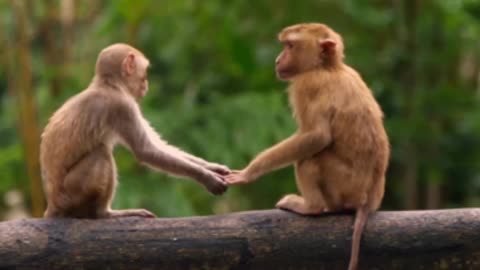 Cute Monkey fight