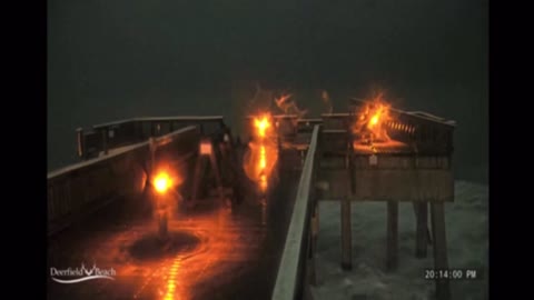 Video shows waves slamming Deerfield Beach pier