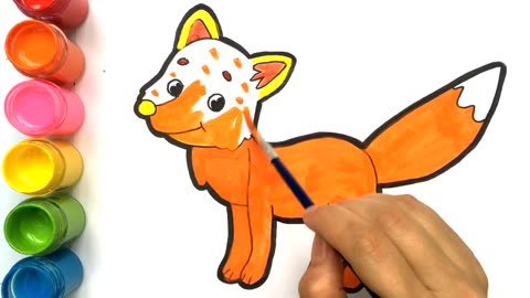How to draw a fox and colour it